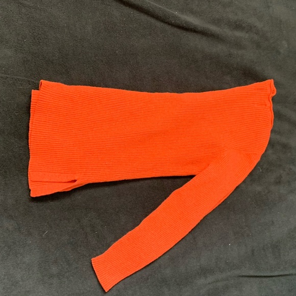 Bright neon orange long sleeve thick sweater - Picture 3 of 4